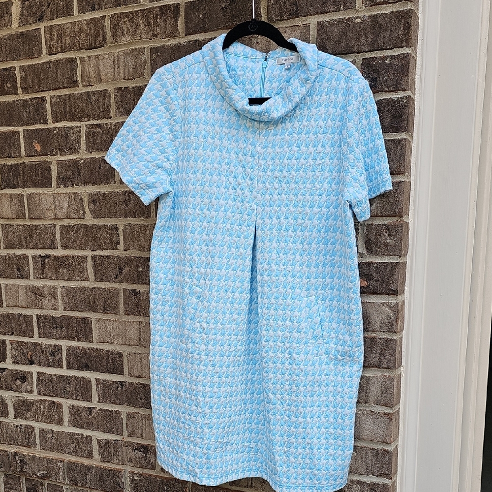 Tyler Boe Knit Light Blue Textured Short Sleeve Dress Size Large